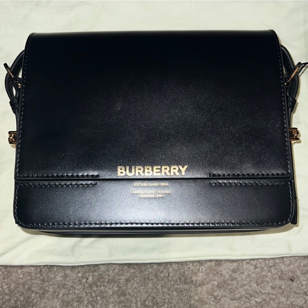Burberry Small Grace Black Calf Leather Crossbody Bag Gem